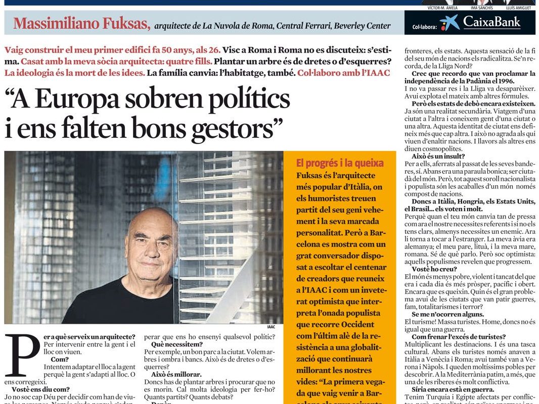La Vanguardia 17.11.2018 Fuksas Interview – Fuksas