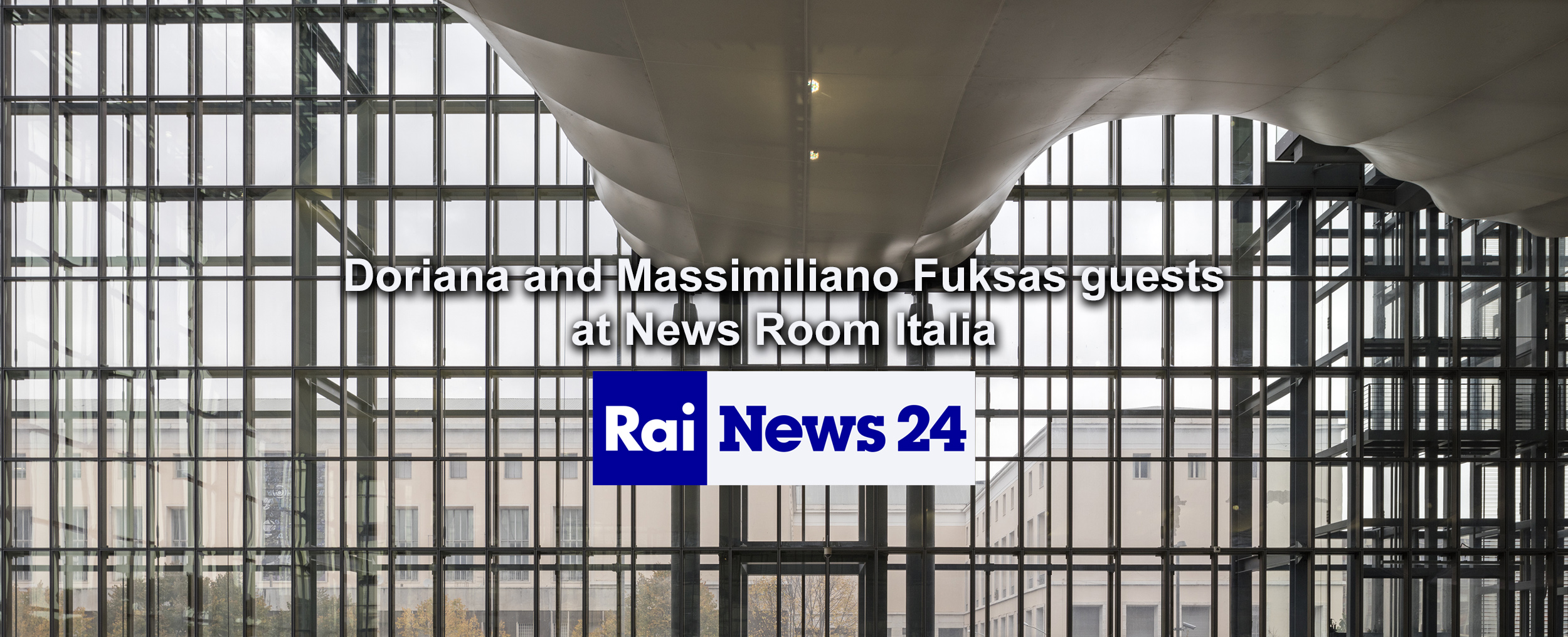Doriana and Massimiliano Fuksas guests at Newsroom on RaiNews24 2021, January 28