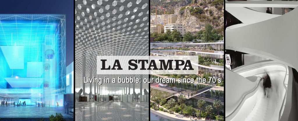 “Living in a bubble: our dream since the 70’s” – Interview on La Stampa  2022, February 13